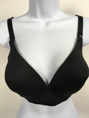 Motherhood Intimates Maternity Bra Size 36DDD Black Lined Wireless Back Close